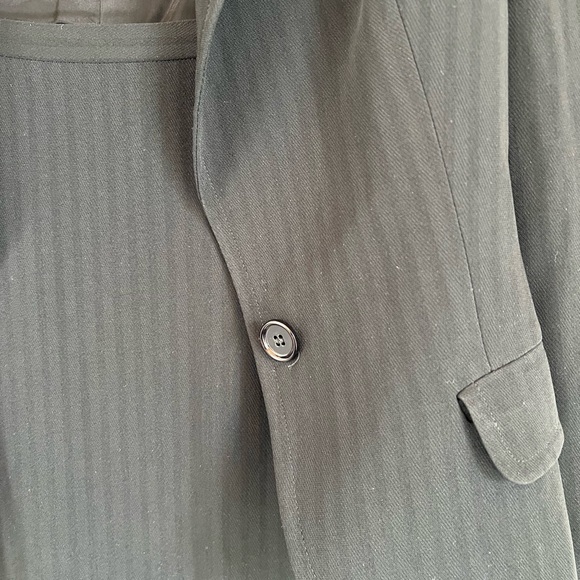 MaxMara 2 piece suit blazer skirt stripe black 8 - Picture 4 of 11